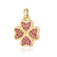 Cubic Zirconia Micro Pave Brass Pendant, plated, fashion jewelry & DIY & micro pave cubic zirconia & enamel 