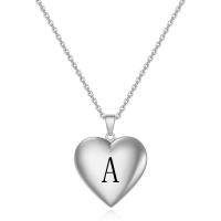 Titanium Steel Jewelry Necklace, with 5CM extender chain, Heart, silver color plated, fashion jewelry & for woman Approx 45 cm 