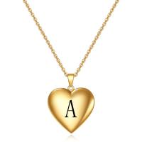 Titanium Steel Jewelry Necklace, with 5CM extender chain, Heart, gold color plated, fashion jewelry & for woman Approx 45 cm [