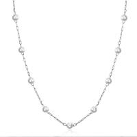 Titanium Steel Jewelry Necklace, with Plastic Pearl, with 5CM extender chain, plated, fashion jewelry & for woman Approx 47 cm 