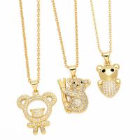 Cubic Zircon Micro Pave Brass Necklace, with 5cm extender chain, Animal, plated, fashion jewelry & micro pave cubic zirconia cm [