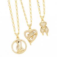 Cubic Zircon Micro Pave Brass Necklace, with 5cm extender chain, plated, fashion jewelry & micro pave cubic zirconia cm [