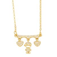 Cubic Zircon Micro Pave Brass Necklace, with 5cm extender chain, Cartoon, plated, fashion jewelry & micro pave cubic zirconia cm [