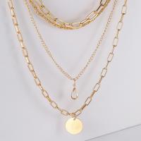 Fashion Multi Layer Necklace, Zinc Alloy, with Crystal, plated, 4 pieces & fashion jewelry & for woman 