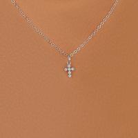 Rhinestone Zinc Alloy Necklace, Cross, fashion jewelry & for woman & with rhinestone 