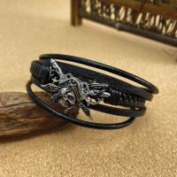 PU Leather Cord Bracelets, with 304 Stainless Steel, handmade, fashion jewelry & for man, 1CM Approx 21 cm 