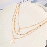 Fashion Multi Layer Necklace, Zinc Alloy, Star, high quality plated, three layers & fashion jewelry & for woman 