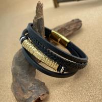 PU Leather Cord Bracelets, with 304 Stainless Steel, handmade, fashion jewelry & for man, 1CM Approx 21 cm [