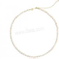 Glass Seed Beads Necklace, Seedbead, with 6CM extender chain, handmade, fashion jewelry & for woman, white Approx 39 cm 