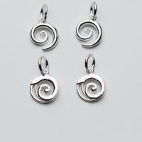 Sterling Silver Pendants, 925 Sterling Silver, Helix, plated, DIY silver color 