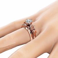 Cubic Zirconia Finger Ring, Zinc Alloy, Rose, plated & micro pave cubic zirconia & for woman 