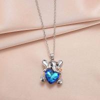 Glass Zinc Alloy Necklace, with Glass, fashion jewelry Approx 50 cm [