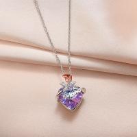 Zinc Alloy Necklace, fashion jewelry, purple Approx 50 cm 