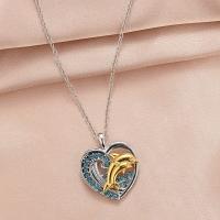 Rhinestone Zinc Alloy Necklace, fashion jewelry & with rhinestone, silver color Approx 50 cm [