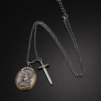 Rhinestone Zinc Alloy Necklace, fashion jewelry & for man & with rhinestone Approx 50 cm 