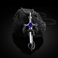 Glass Zinc Alloy Necklace, with Glass, fashion jewelry & for man 50cm [