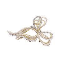Clips de Garra, aleación de zinc, con Perlas plásticas, chapado en color dorado, diferentes estilos para la opción & para mujer & con diamantes de imitación, 115mm, Vendido por UD[