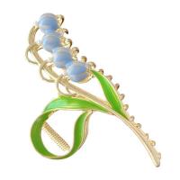 Hair Claw Clips, Zinc Alloy, Flower, gold color plated, fashion jewelry & for woman & enamel 
