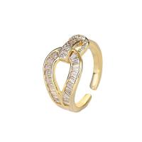 Cubic Zirconia Micro Pave Brass Finger Ring, plated, adjustable & micro pave cubic zirconia & for woman US Ring .5 [