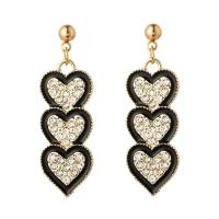 Rhinestone Zinc Alloy Jewelry Set, Heart, plated & for woman & enamel & with rhinestone 