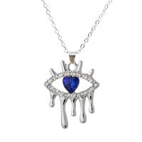 Rhinestone Zinc Alloy Jewelry Set, Evil Eye, silver color plated & for woman & with rhinestone & hollow 