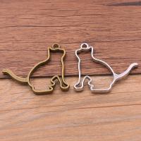Zinc Alloy Animal Pendants, Cat, plated, vintage & DIY & hollow Approx [