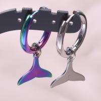 Huggie Hoop Drop Earring, 304 Stainless Steel, Mermaid tail, Vacuum Ion Plating, fashion jewelry & for woman 