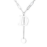 Sterling Silver Jewelry Necklace, 925 Sterling Silver, with 1.97inch extender chain, Alphabet Letter, Antique finish, fashion jewelry & for woman Approx 17.71 Inch 