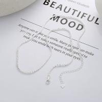 Sterling Silver Jewelry Necklace, 925 Sterling Silver, with 1.97inch extender chain, bright silver color plated, fashion jewelry & for woman Approx 15.74 Inch 