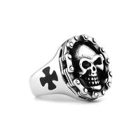 Titanium Steel Finger Ring, Skull, polished, fashion jewelry & for man [
