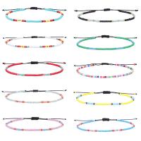 Fashion Jewelry Anklet, Glass Seed Beads, with Polyester Cord, handmade, Unisex & adjustable Approx 20-35 cm [