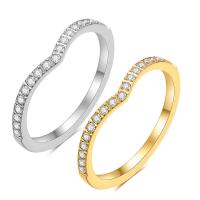 チタン鋼の指環, チタン鋼, メッキ, ファッションジュエリー & 女性用 & ライン石のある, 無色, 2mm, 売り手 パソコン[