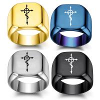 Titanium Steel Finger Ring, plated, fashion jewelry & Unisex 17mm [