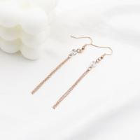 Stainless Steel Drop Earring, 304 Stainless Steel, plated, fashion jewelry & for woman, rose gold color 