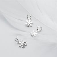 Sterling Silver Pendants, 925 Sterling Silver, Snowflake, plated, DIY, silver color 