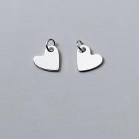 Sterling Silver Heart Pendants, 925 Sterling Silver, plated, DIY, silver color, 7mm 