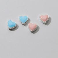 Sterling Silver Spacer Beads, 925 Sterling Silver, Heart, epoxy gel, DIY Approx 1.6mm 