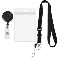 PVC Plastic Lanyard Card Holder, with Polyester, waterproof 