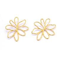Zinc Alloy Stud Earring, Flower, plated, fashion jewelry & for woman & hollow [