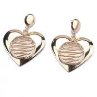 Zinc Alloy Drop Earring, Heart, plated, fashion jewelry & for woman & hollow [