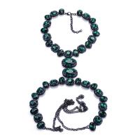 Body Chain Jewelry, Zinc Alloy, Geometrical Pattern, plated, fashion jewelry & for woman & with rhinestone Approx 16.9 Inch 