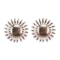 Zinc Alloy Stud Earring, Sunflower, plated, fashion jewelry & for woman 56mm [