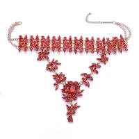 Kristall Zinklegierung Halskette, mit Kristall, mit Verlängerungskettchen von 3.15inch, Geometrisches Muster, goldfarben plattiert, Modeschmuck & für Frau, keine, Länge:ca. 16.5 ZollInch, verkauft von PC[