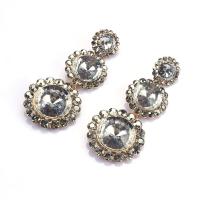 Zinc Alloy Rhinestone Drop Earring, Geometrical Pattern, gold color plated, fashion jewelry & for woman & with rhinestone 
