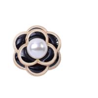 Zinc Alloy Costume Accessories, with Plastic Pearl, Flower, KC gold color plated, DIY & enamel [