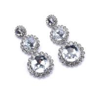 Zinc Alloy Rhinestone Drop Earring, with Glass Rhinestone, Geometrical Pattern, plated, fashion jewelry & for woman [