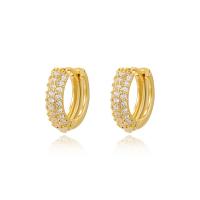 Cubic Zirconia Micro Pave Brass Earring, 18K gold plated, fashion jewelry & micro pave cubic zirconia & for woman [