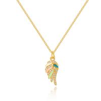 Cubic Zircon Micro Pave Brass Necklace, 18K gold plated, fashion jewelry & micro pave cubic zirconia & for woman Approx 45 cm [