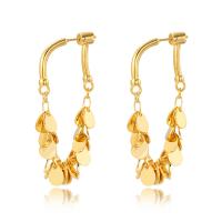 Brass Drop Earring, 18K gold plated, fashion jewelry & for woman [