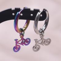 Huggie Hoop Drop Earring, Нержавеющая сталь 304, Велосипед, вакуумное ионное покрытие, ювелирные изделия моды & Женский, Много цветов для выбора продается Пара